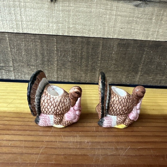 Vintage Ceramic Turkey Candle Holder Set of 2 - Thanksgiving - Picture 3 of 5